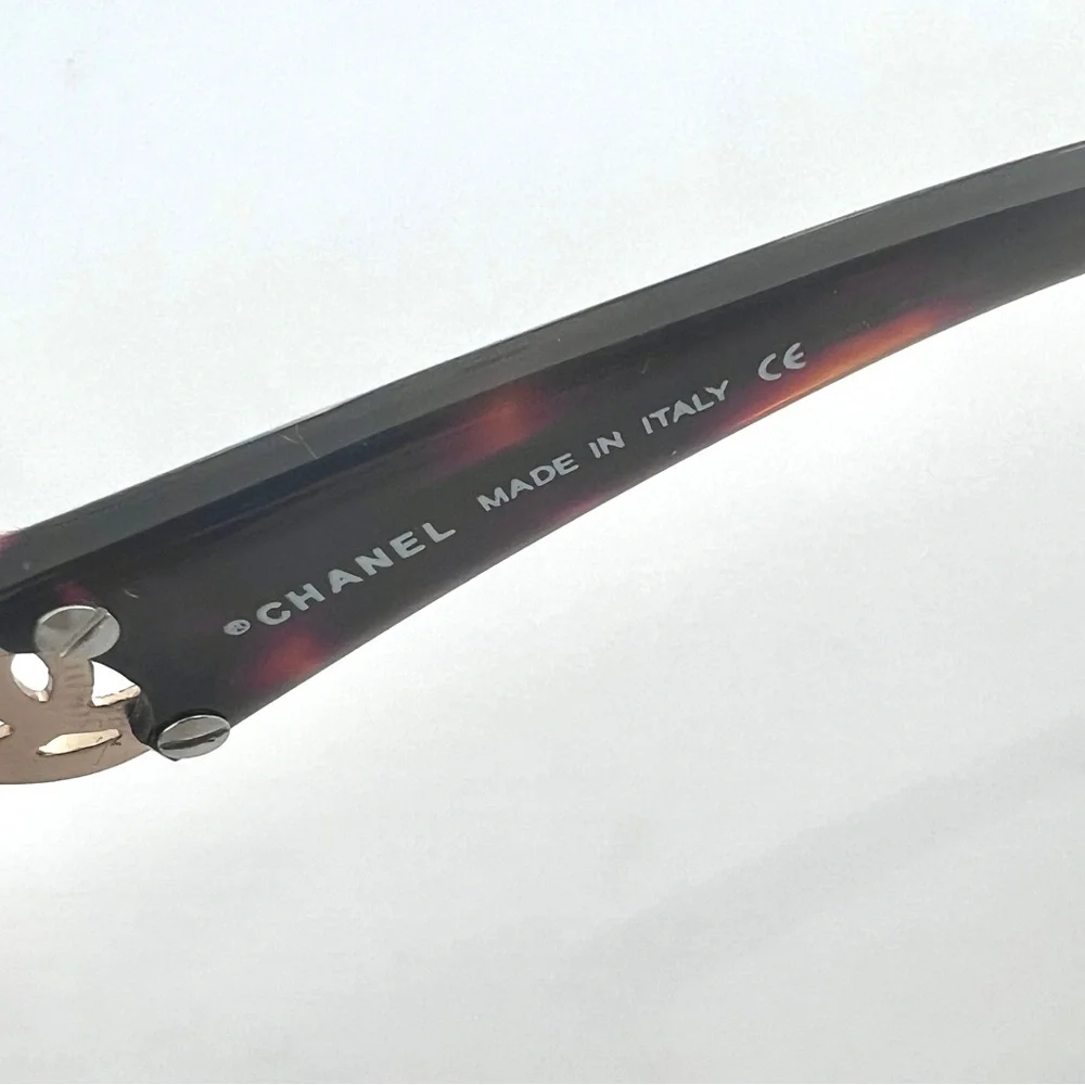 Chanel sunglasses triple CC CH5006 tortoise shell finish dark Havana vintage - Picture 5 of 16